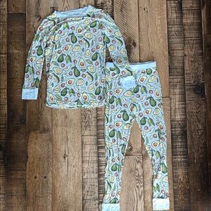 Little Sleepies Avocado Bamboo Pajama Set Boys Size 9/10